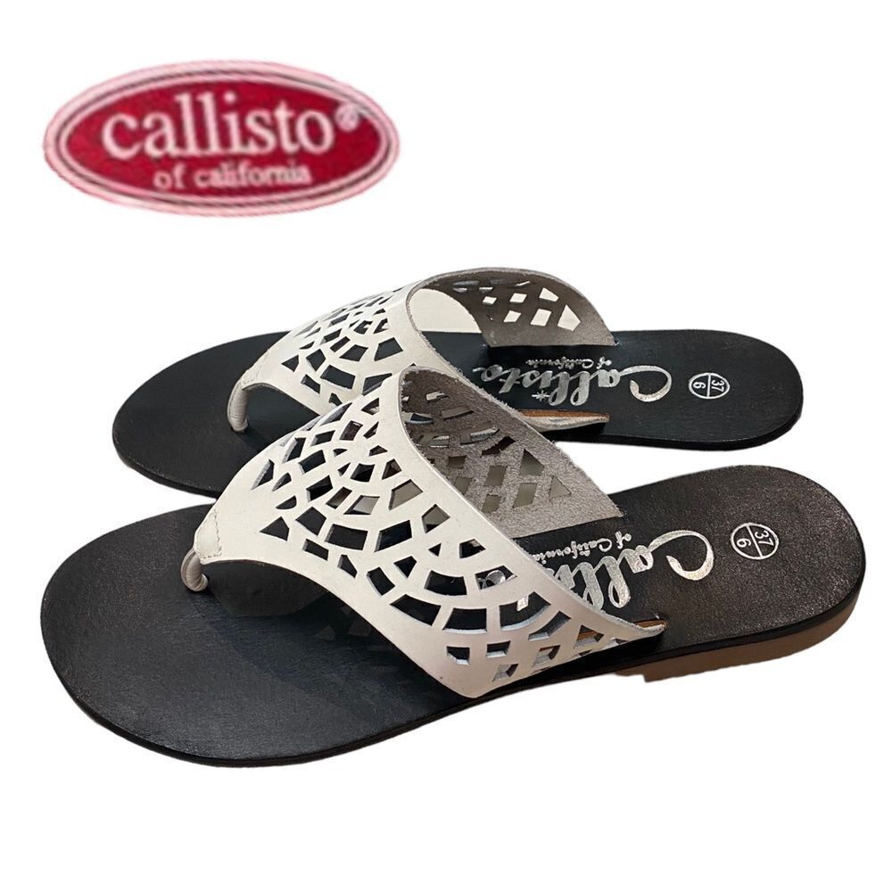 CALLISTO of CALIFORNIA Daria White Flat Sandals NEW 6